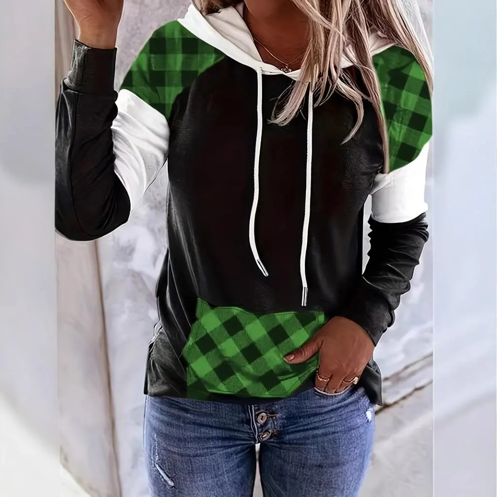 

Женский тонкий свитер больших размеров с капюшоном и карманами на шнурке, осенне-зимняя модная поставка независимой станции