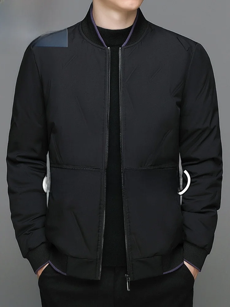 

Men's Lightweight down Cotton Jaet Paul Autumn Winter Faion Ci Sle Warmth Baseball Collar Thiened Polyester Fabric