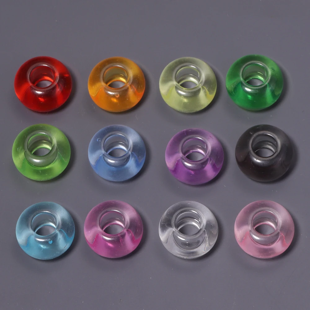 50 Stück/Set Transparente Bunte Rad-Acrylperlen mit Großem Loch Lose Abstandsperlen für DIY-Handarbeiten Schlüsselanhänger Armband Schmuckherstellung – Detail 6