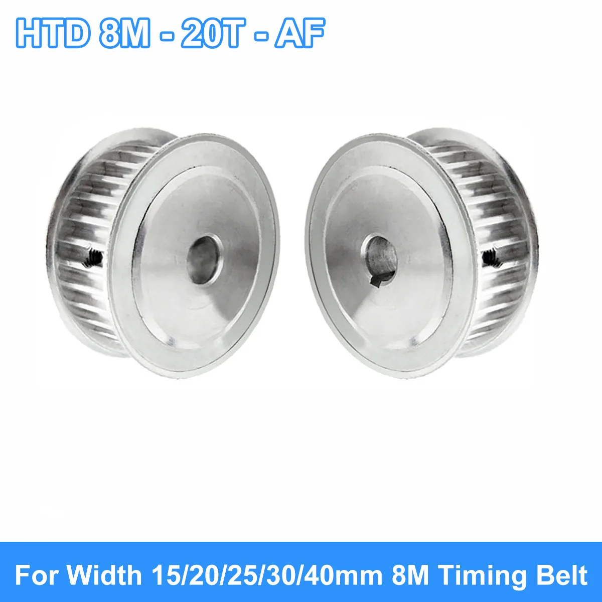 HTD 8M 20Tooth Timing Pulley 8M-20T AF Synchronus Pulley Bore 8-30mm For Width 15/20/25/30/40mm 8M Timing Belt