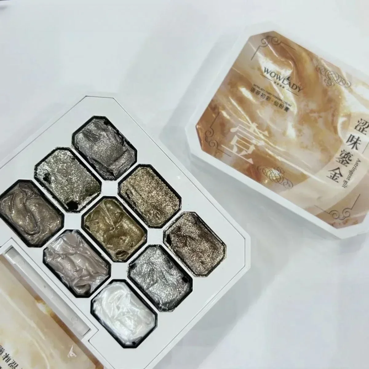 9Colors Bling Mud Solid Nail Pigment Aurora Fairy Powder Cream Opal Crystal Rubbing On Dust Chrome Iridescent Fine Glitter Decor