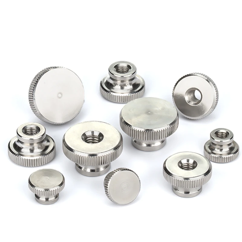 304 Stainless Steel Hand Twisted Nut High Head Knurled Nut M3M4M5M6M8M10 M12 Through Hole Blind Hole Advertising Decorative Nail
