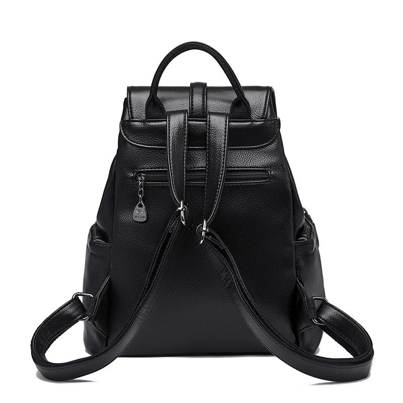 High quality Large Capacity Ladies anti-theft Backpack Mommy Bag Double Shoulder Bag PU Material Soft Waterproof schoolbag 0A view 2
