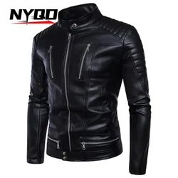 Veste de moto en cuir PU imperméable pour homme, veste de course Hurcoss, protecteur de vêtements de moto, hiver