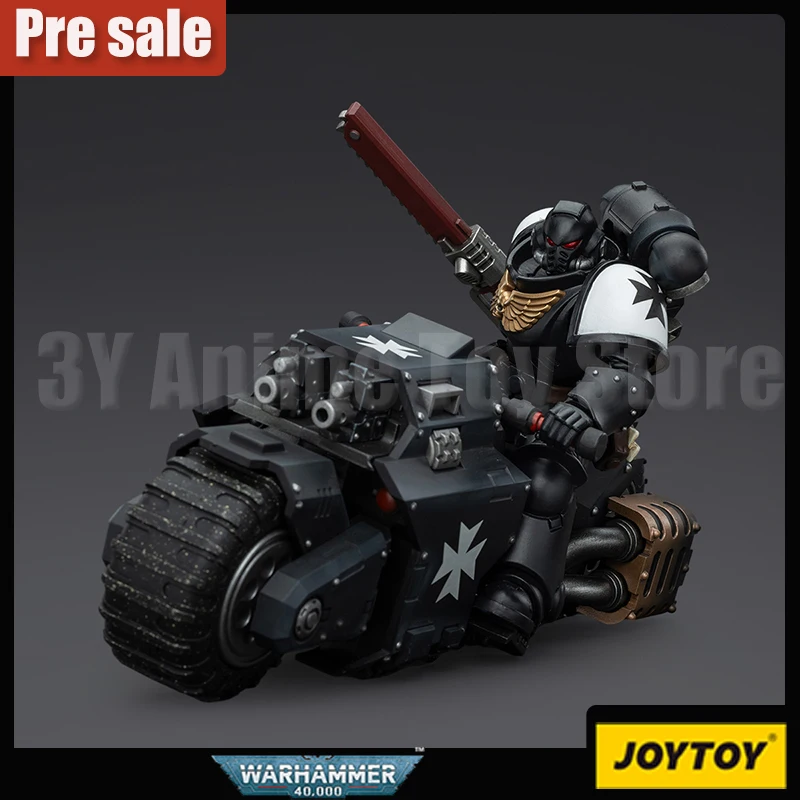 JOYTOY Warhammer 40k 1/18 Action Figure Black Templars Outriders with Brother Valtus Model Doll Collect Desk Decor Toy Xmas Gift