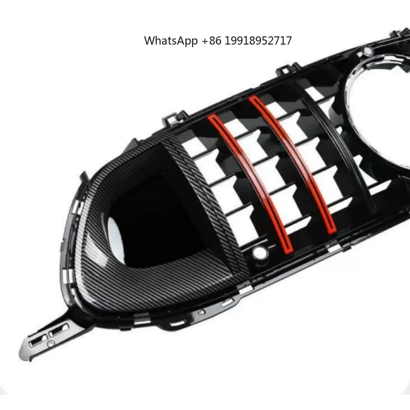 Black Vertical Slat Gloss Black BRABS GT900 Rocket Style Front Grille for W290 GT50 GT53 GT63 2018-2024 JJ800