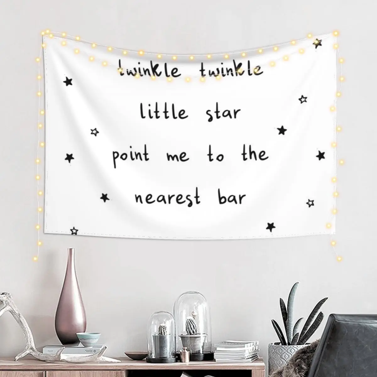 

Twinkle Twinkle Little Star Point Me To The Nearest Bar Tapestry Aesthetic Room Decoration Decorations For Room Tapestry