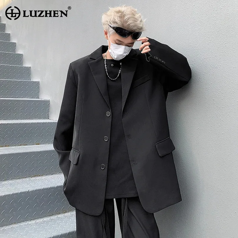 

LUZHEN Korean High Quality Clothing Suit Jackets Male Fashion Elegant Handsome Men's Social Blazer Autumn Coat Original LZ4878