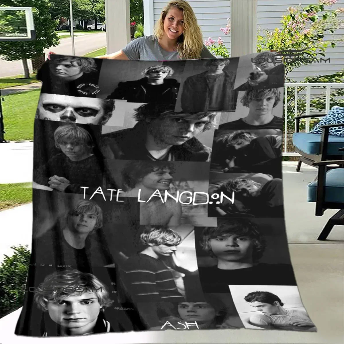 3D Evan Peters pattern printed blanket fashion keeps warm beautiful blankets soft and comfortable blanket birthday gifts