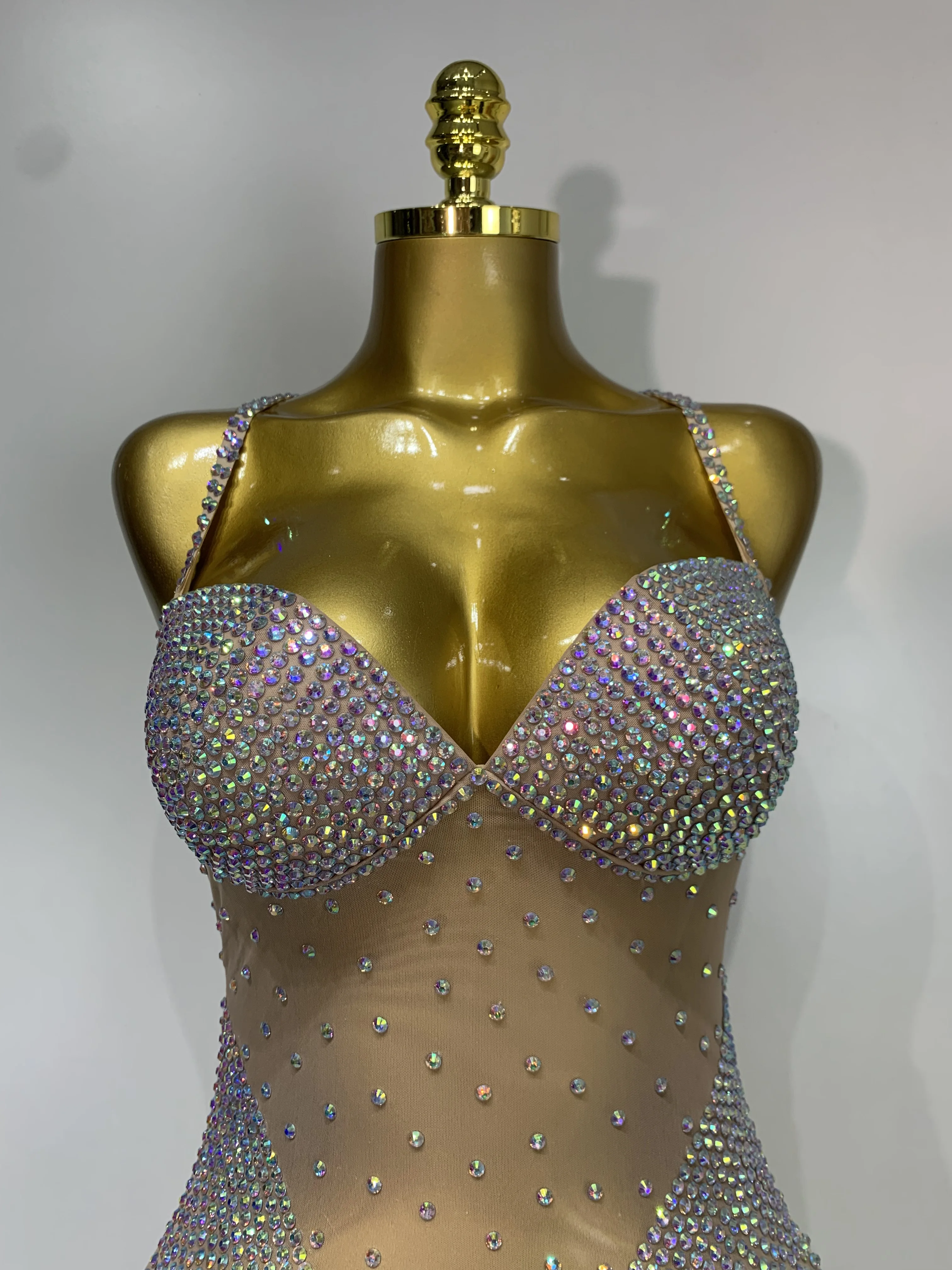 الراين أكمام مثير ارتداءها ملهى ليلي DJ القطب الرقص الماس يوتار لامعة جوجو راقصة مرحلة الأداء زي