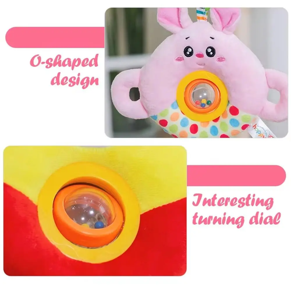 Soft Plush Sensory รถเข็นเด็กแขวนจี้หมุน Teether Baby Development Handle ของเล่นเรียกเข้าลูกปัดสัมผัสสบาย