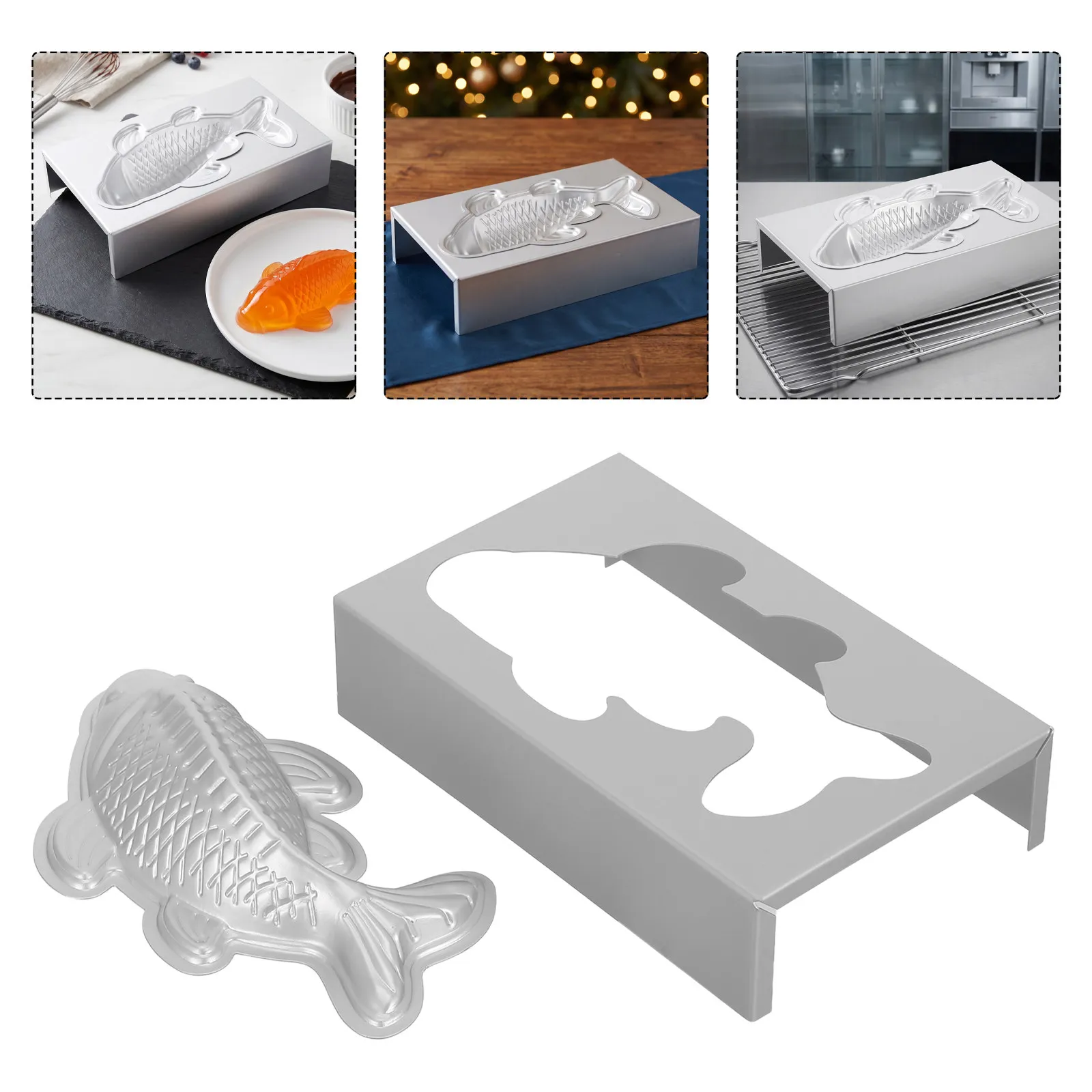 Koi Fish Aluminum Mold 3D Carp Cake Pan Nonstick Fish Shape Baking Tin Jelly Chocolate Pudding DIY Rice Cake Mold for Party