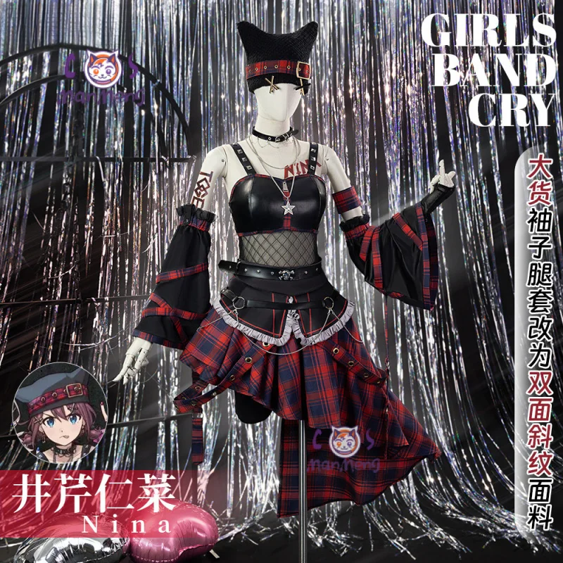 

Anime GIRLS BAND CRY Kawaragi Momoka Iseri Nina Cosplay Costume 2026 New Girl Lolita Dress Accessories Hat Props Carnival Set