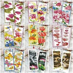 Cross Stitch Bookmarks Animal Flower Patterns Handmade Embroidery Fabric Needlework Crafts Cross Stitch Kits   Flowers