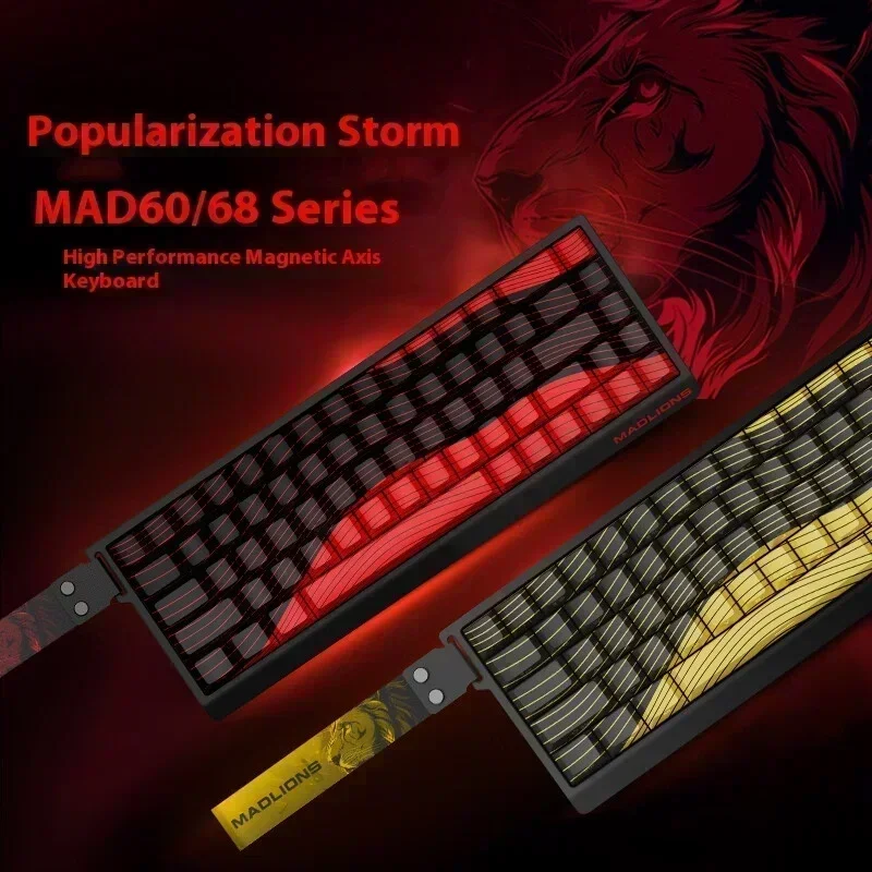 MADLIONS MAD 60/68HE White Mechanical Keyboard Magnetic Switch Rapid Trigger 8K RGB Gaming Keyboard Valorant Gamer Accessories