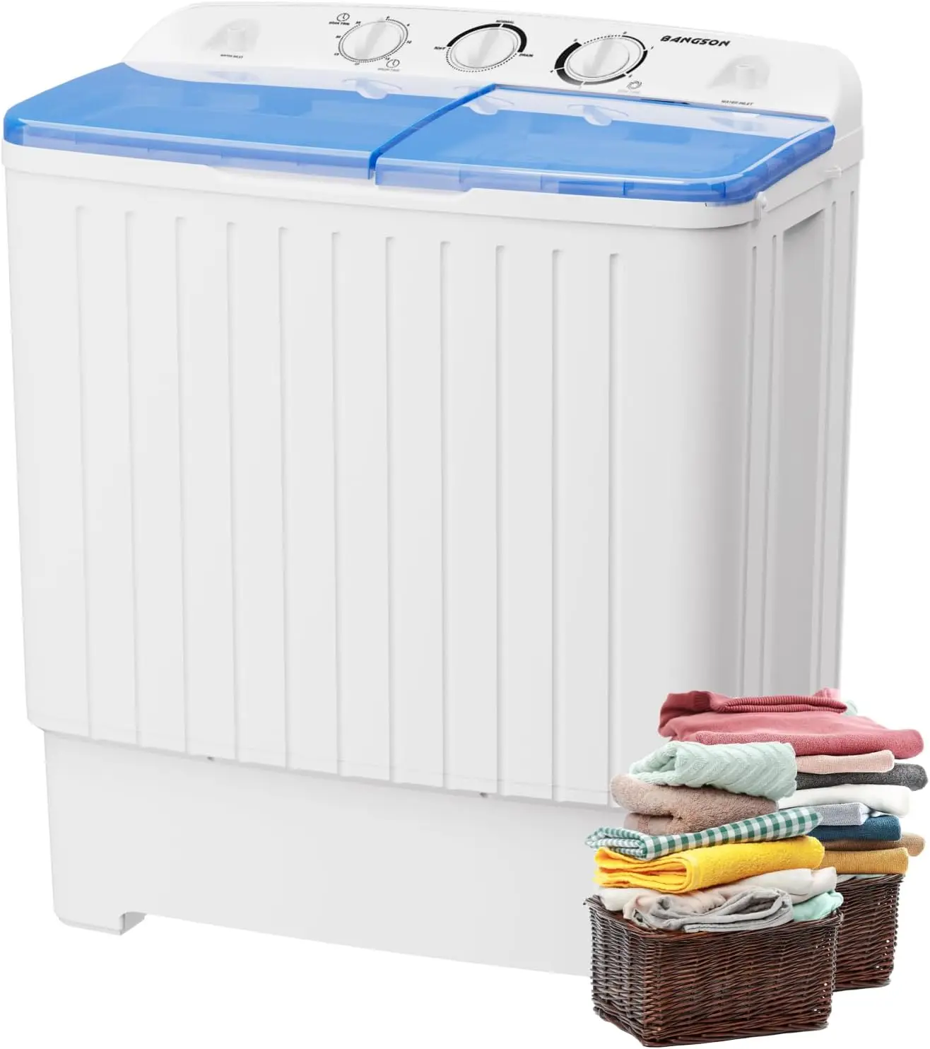 Portable Washing Machine, Mini Twin Tub Washer and Dryer Combo /17.6 Lbs Large Capacity, Washer for Apartment, Dorm, Camping