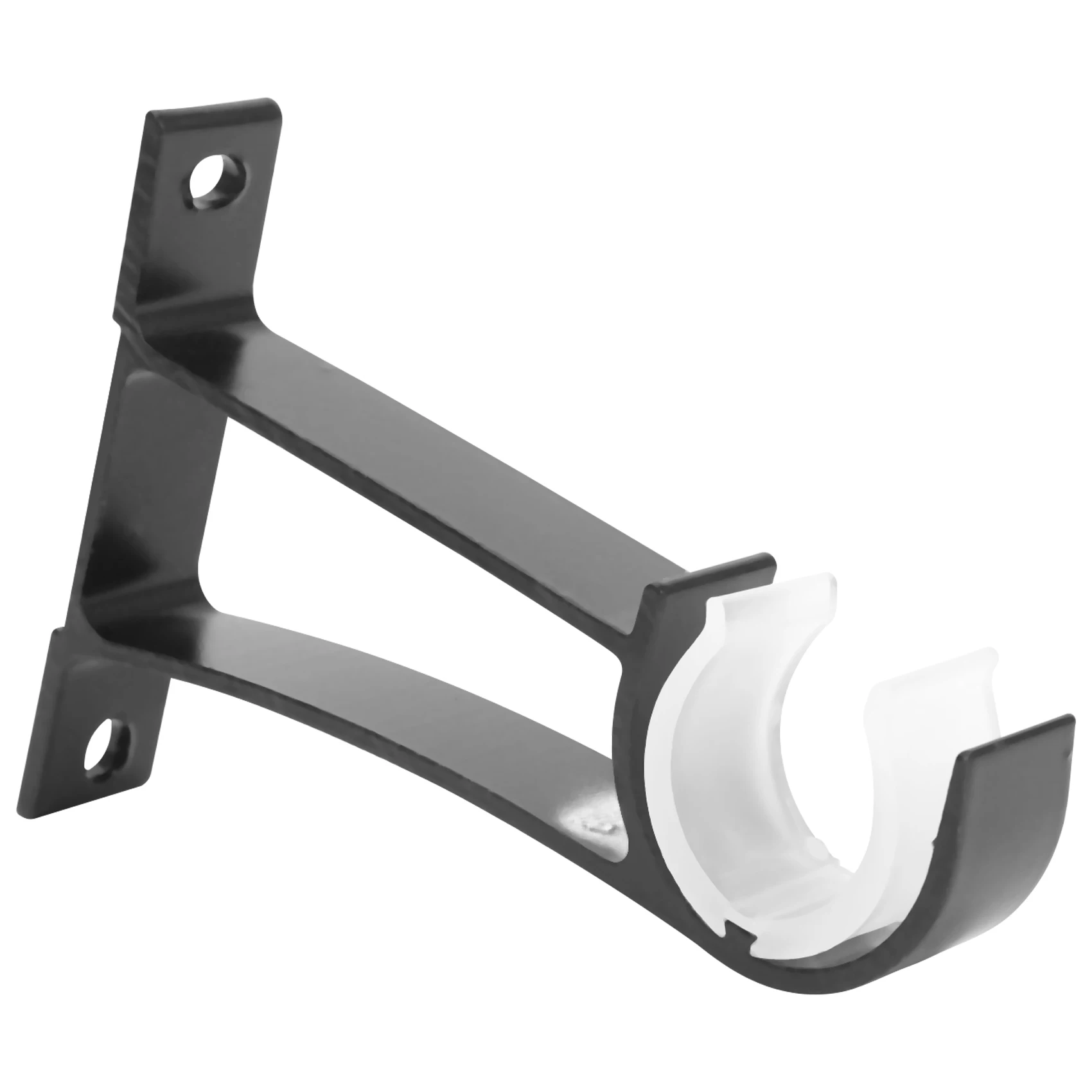 Supports de rideau simples en alliage d'aluminium, draperie, supports rapides, le plus récent, noir, lot de 4