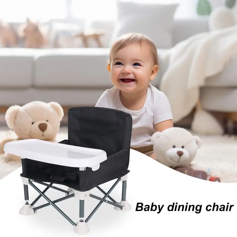 Foldable Baby Feeding Chair  Travel Booster Seat Booster Seat with Removable Tray Portable Kitchen Dining Table Feeding Chairs