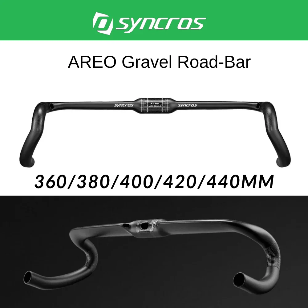 

SYNCROS Upgraded Gravel Bike Carbon Handlebar Speed Road Handlebars Internal Cables Racing Bike Drop Bent Bar 31.8*360/380/400mm