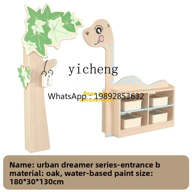 AH Kleuterschool Kinderkast van massief eiken, boekenplank, hoekspeelgoedkast, hoekkast