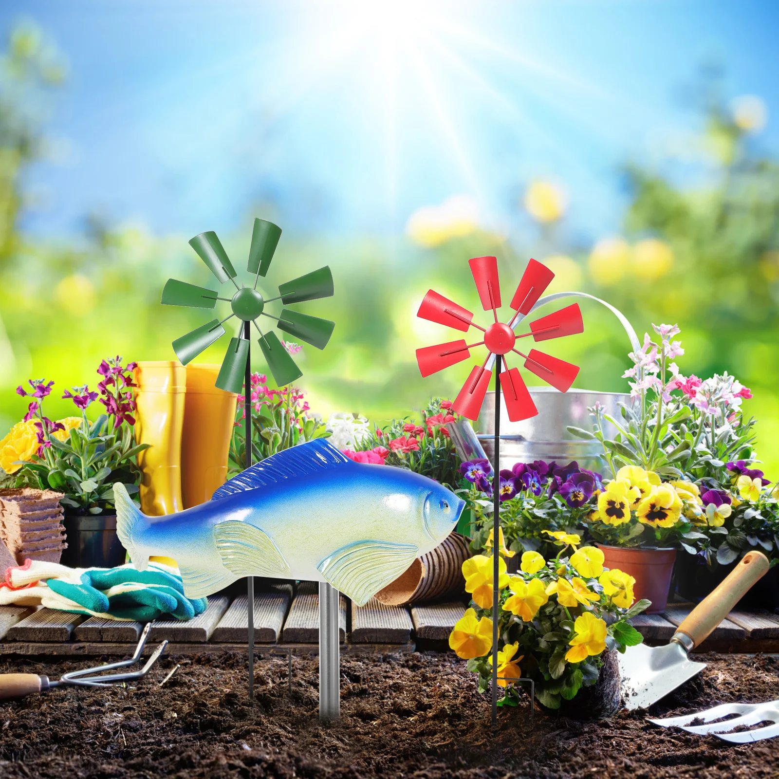 

Carp Pond Decoration Resin Sculpture Outdoor Garden Yard Lawn Fish Art Waterproof Durable Resin Craftwork Bright Natural Colors