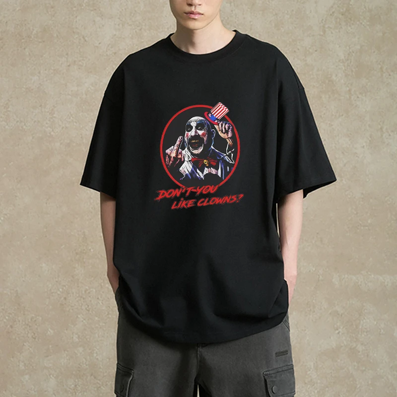 

Harajuku Fashion Captain Spaulding printed Short Sleeve T-Shirts Men Women Pure Cotton Comfortable Clothing vintage Tops Unisex