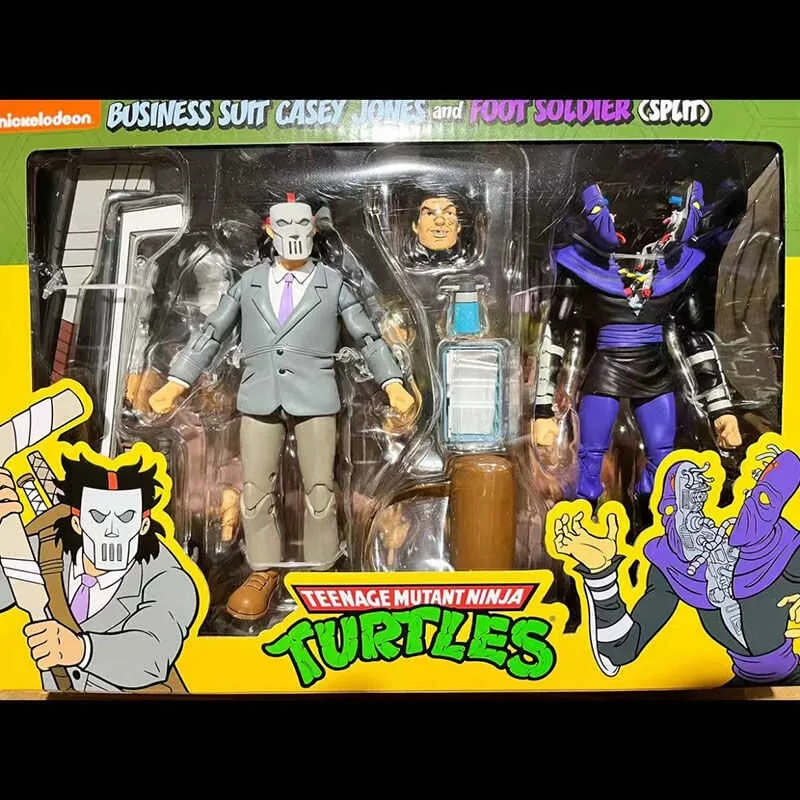 [in Stock] Neca 54394 Tmnt Trutles Figures Business Suit Casey Jones And Foot Soldier Ninja Anime Action Figure Statue Toys