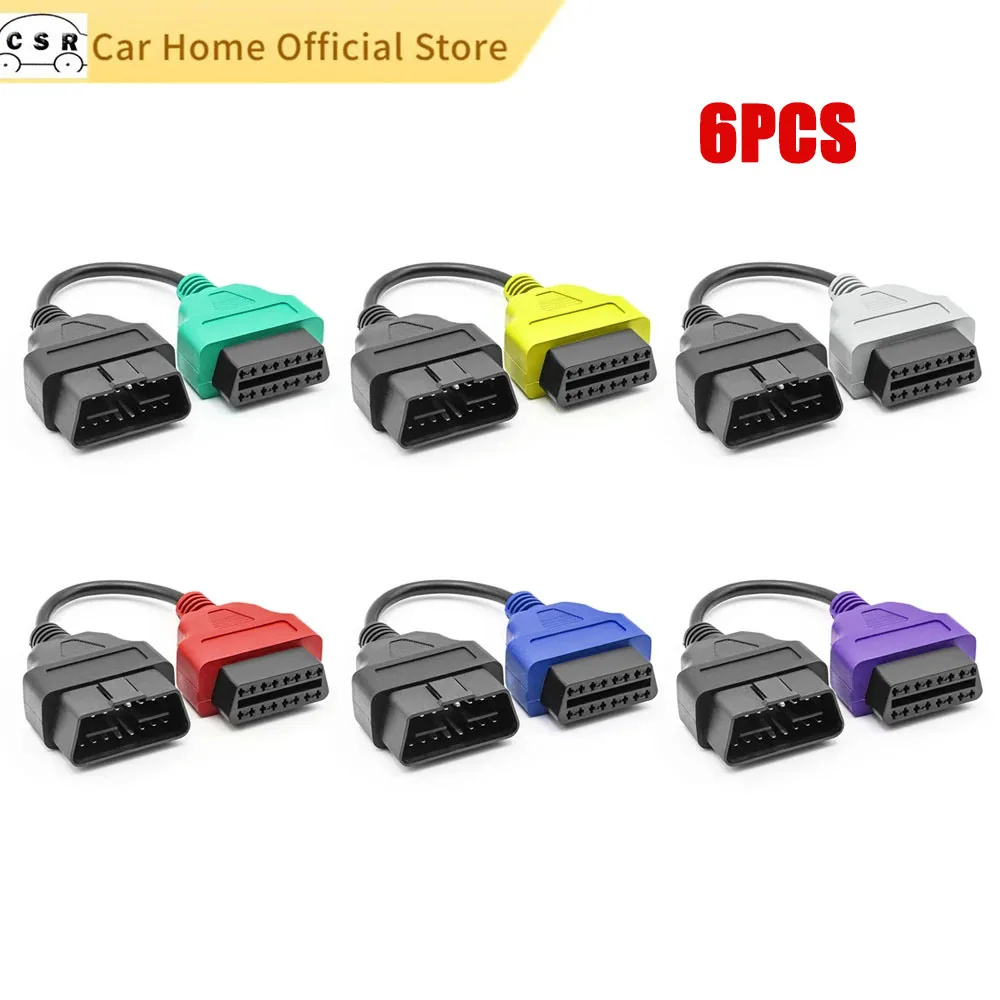 

6 шт. кабель OBD для Fiat ECU Scan MultiECUScan адаптер ABS воздушный мешок цветные провода OBD2 разъем сканера Диагностические Кабели для FIAT
