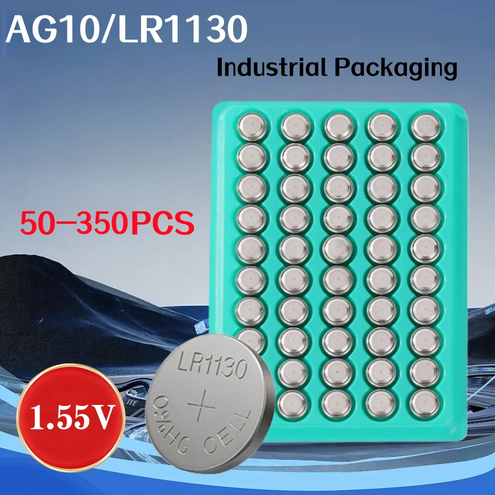 LR1130 AG10 Alkaline Button Battery 1.55V Compatible with 389A LR54 L1131 SR1130 Coin Cells Ideal Power Wrist Watch Calculator