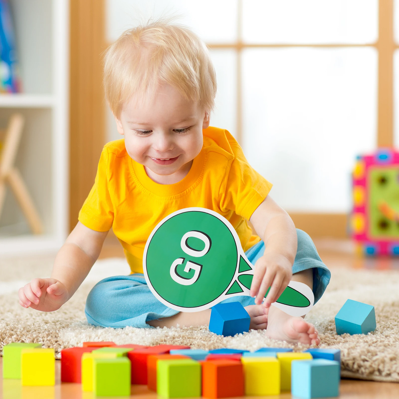 Traffic Safety Handheld Signs for Kids Classroom Outdoor Game Educational Toys Kindergarten Decor Stop