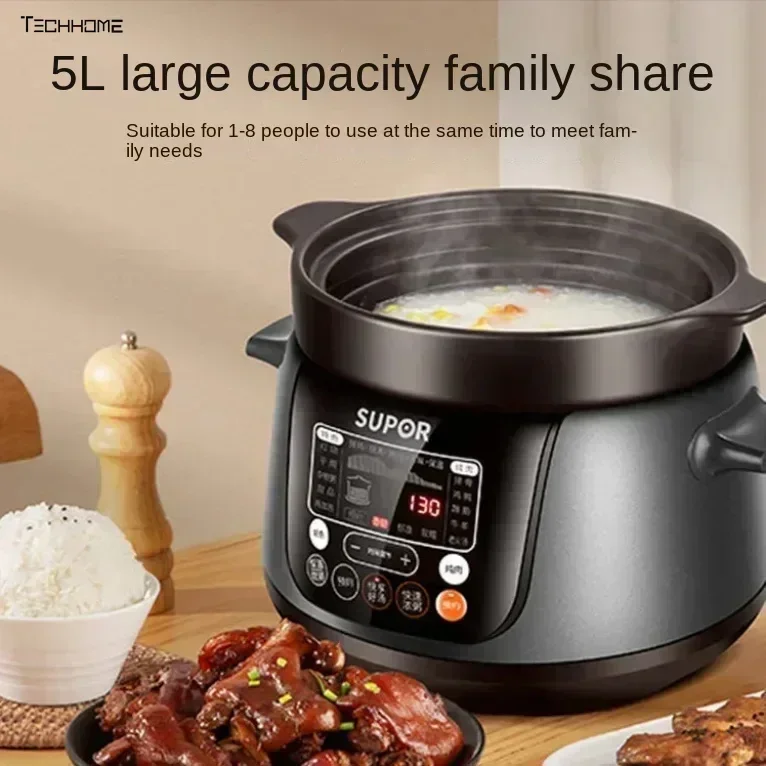 3L 4L 5L slow electric stew pot household intelligent automatic soup electric casserole purple sand ceramic pot New