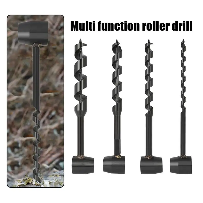 

Wood Auger Hand Drill Carbon Steel Branch Drills Portable Multifunction Handle Lightweight Hand Tools Survival Drill Bit