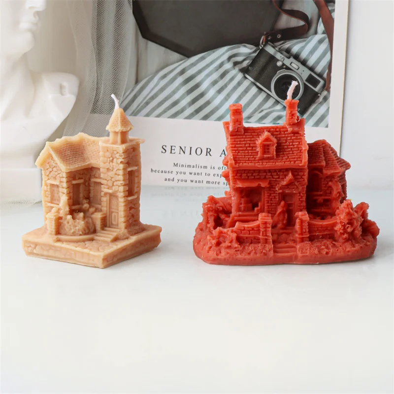 Silicone House Mold Love Dwelling Home Scented Candle Mold Miniature Little Cabin Building Art Plster Resin Art Craft Mould