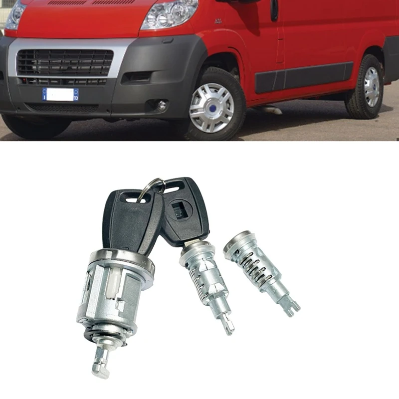 Car Ignition Lock Cylinder Car Door Rear Trunk Lock Barrel Cylinder Latch With 2 Keys For Fiat Ducato Citroen Relay