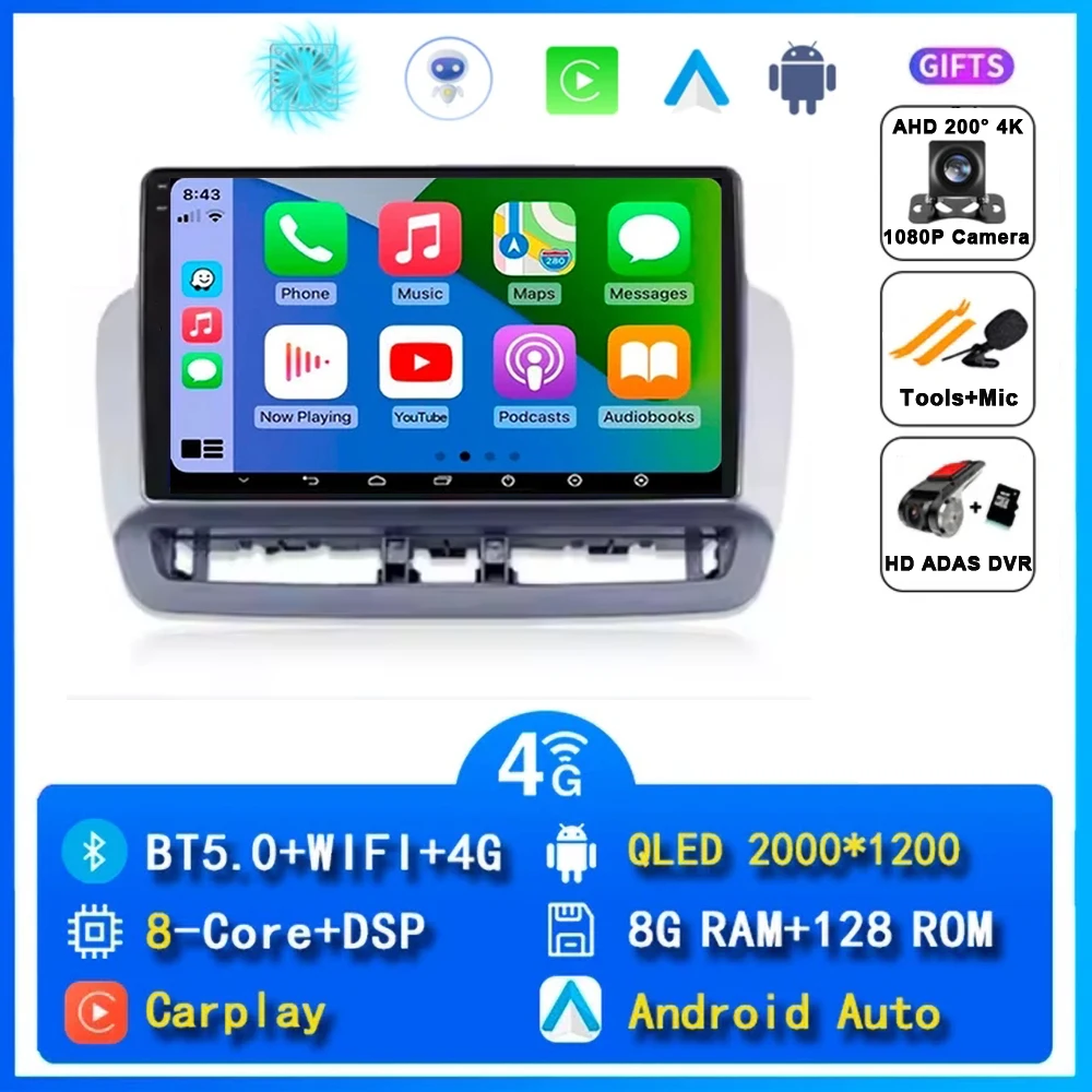 12G + 256G QLED Touchscreen Voor Seat Ibiza 2012-2015 Android 15 Auto Radio Auto Multimedia Video speler 5G WIFI BT GPS Navigatie