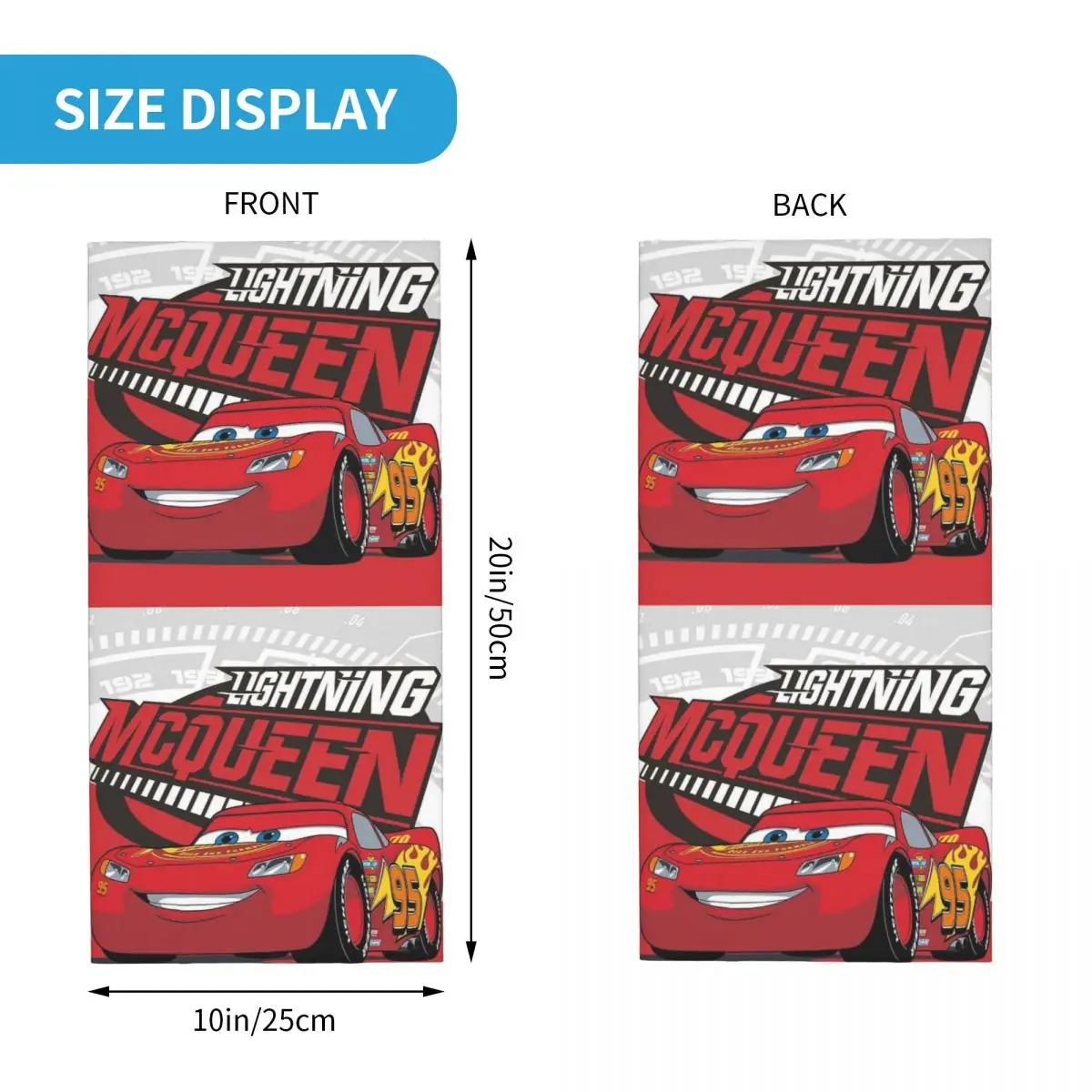 Custom Lightning Mcqueen Bandana Neck Gaiter Windproof Face Scarf Cover Women Men Cars Headband Tube Balaclava