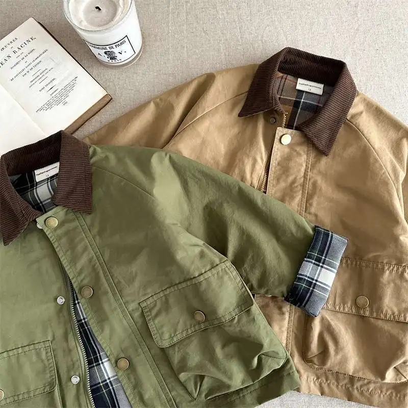 2026 UNITIM Frühling Herbst Kinder Jungen Jacke Kariert mit Taschen Langarm Kleinkind Jungen Oberbekleidung Mantel Kinder Jungen Jacke – Detail 16
