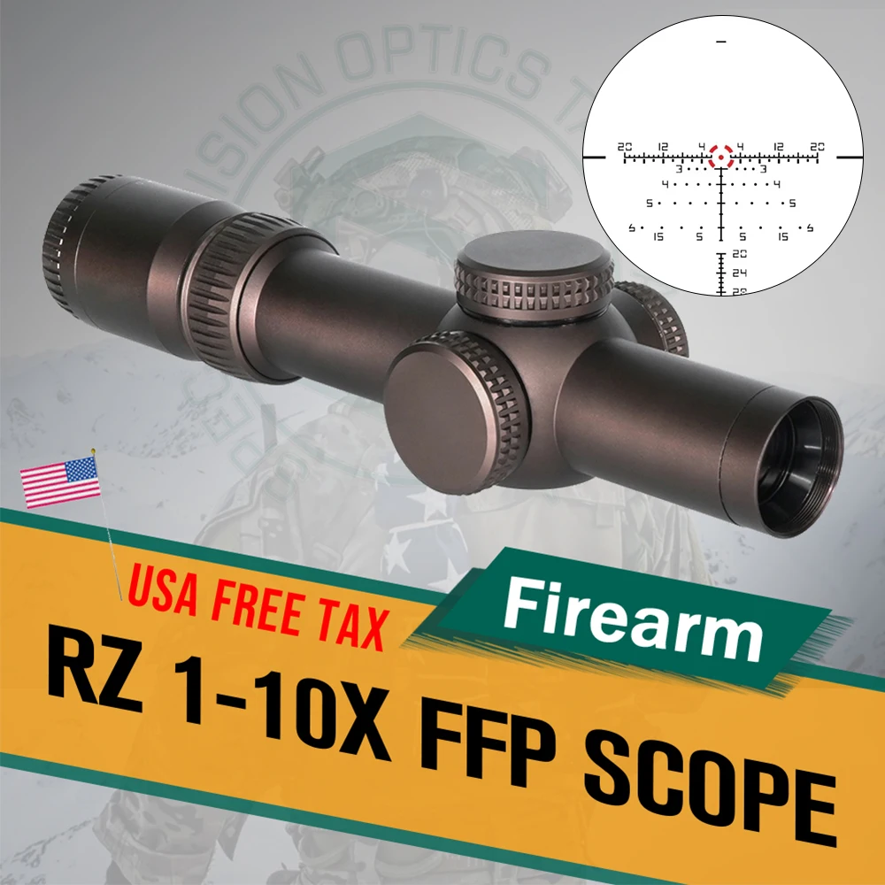 

Tactical Scope RZ HD GEN3 1-10X24mm FFP LPVO Riflescope High End Version with Original Full Markings 5.56/7.62 Recoil Resistant