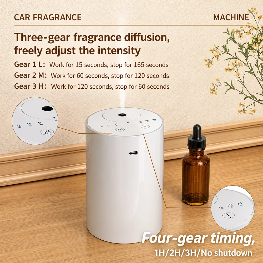 

Wireless Car/Home Essential Oil Diffuser Cold Spray Atomization Lasting Fragrance Air Freshener for Cup Holder & Desktop