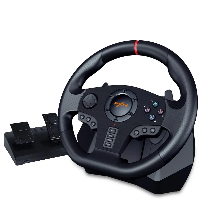 PXN V900 900 Degree Wired Anti-Slip Vibration Racing Wheel for PS3, Video Game Racing Steering wheel for ps4 With Dual Pedals