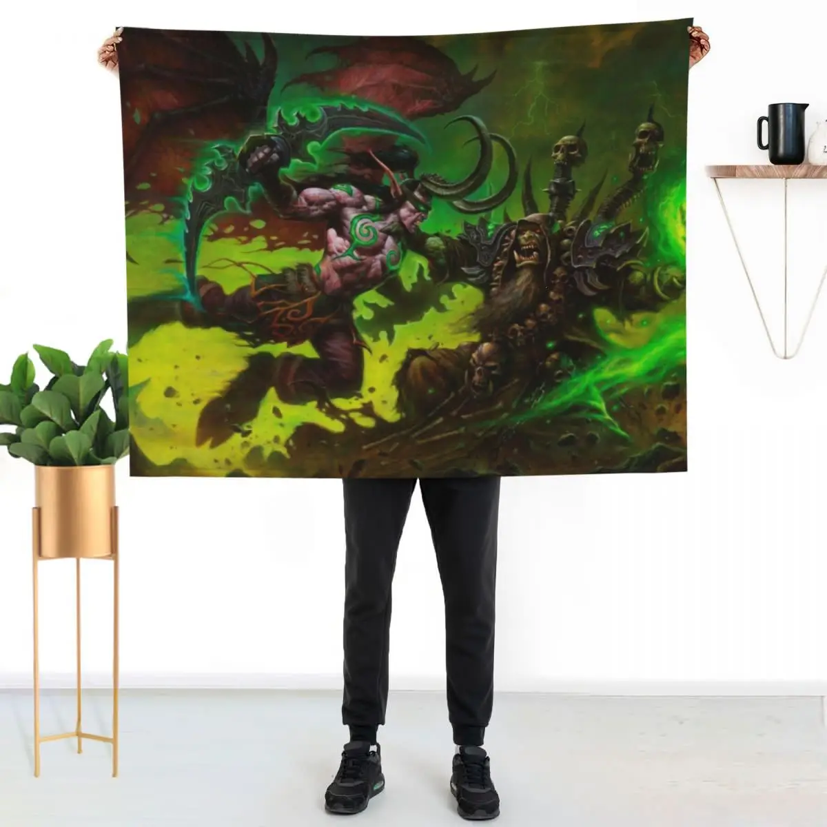Illidan Stormrage Battles Guldan Throw Blanket Sofa Throw Comforter Quilt Multi-Purpose For Baby Hairy Blankets