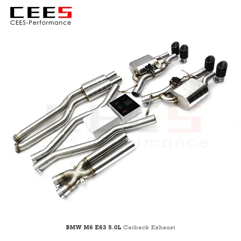 CEES Catback Exhaust for BMW M6 E63 5.0L 2006-2010 Tuning Performance Stainless Steel Exhaust System Valve Exhaust Pipe Escape