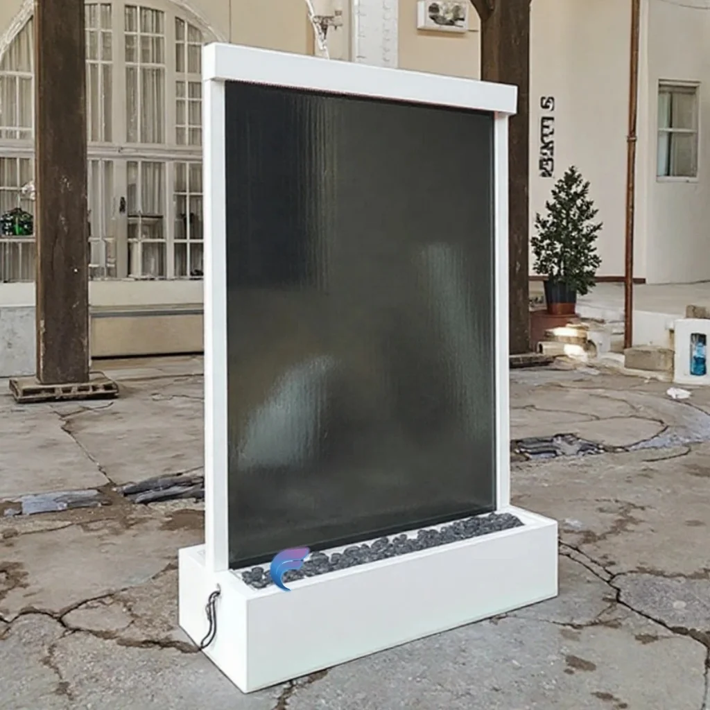 Customization.Modern Wedding Waterfall Outdoor Glass Wall Fountain Panel Home Decor Mirrored Waterfall