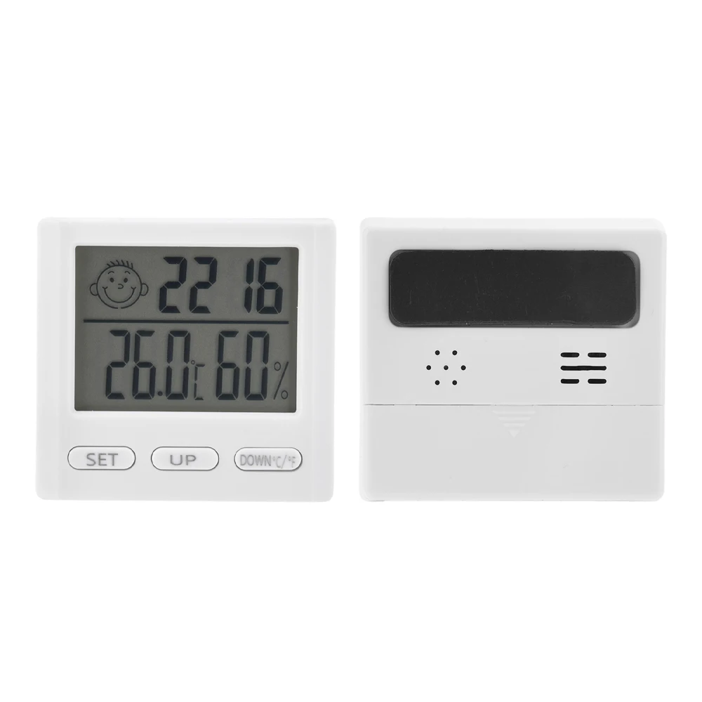 Digital Temperature Humidity Meter Multi-function Clock Thermometer Hydrometer Meter 0~50℃(32~122℉) 20~95%RH