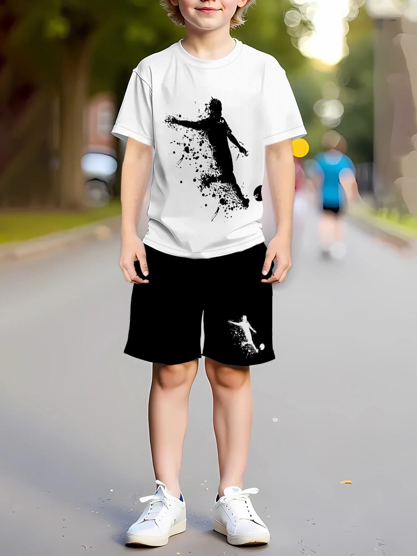 2026 Summer New Children's Set - Street Casual Roller Skating Fashion Comfortable Soft Breathable 3D Pattern Printing