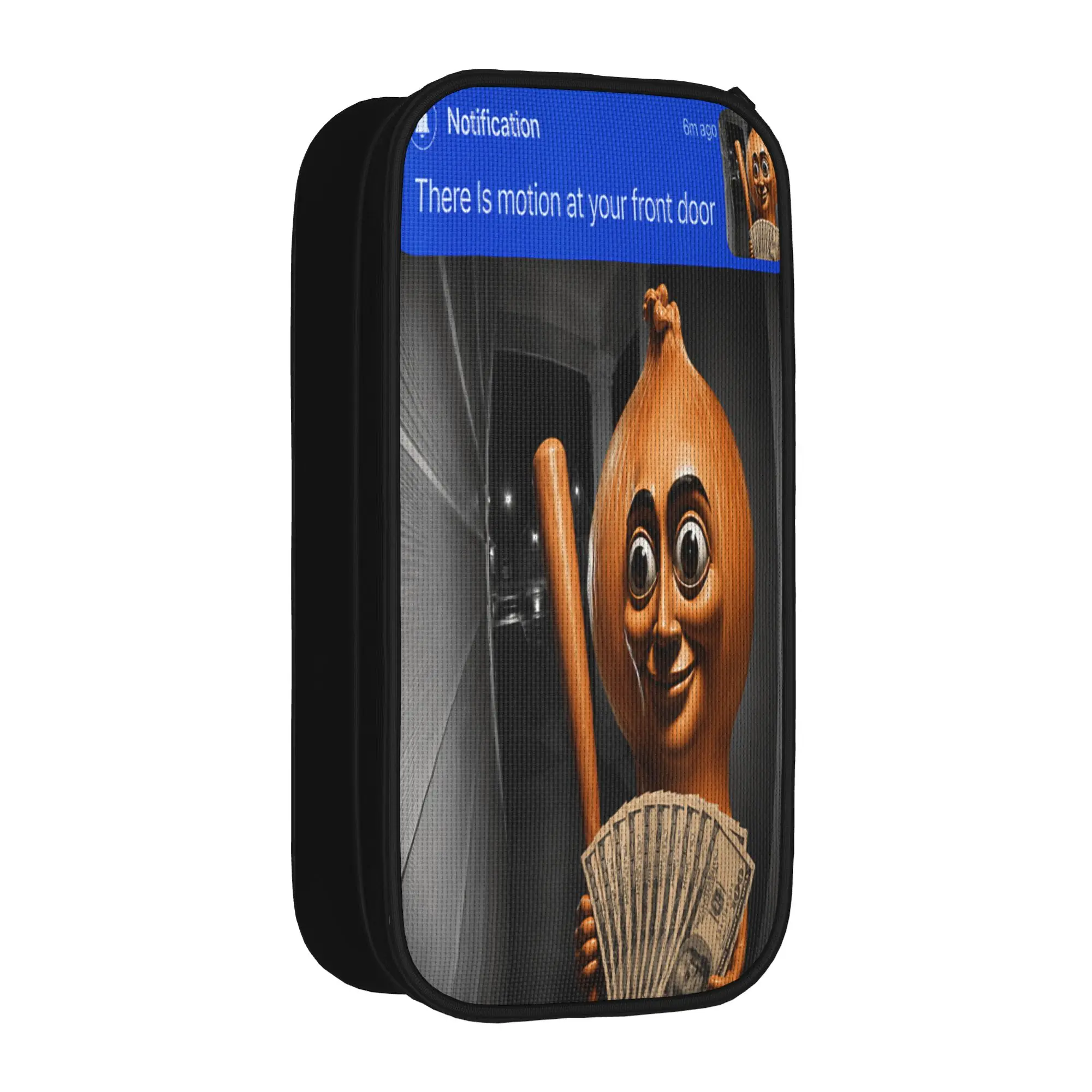 There is Motion at Your Front Door Onion Tung Sahur Pencil Case Portable Pencil Bag Girls Boys Canvas Kawaii School Pencil Cases