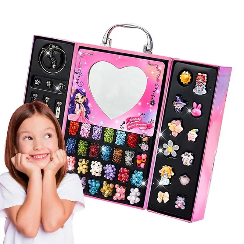 

Girls Bracelet Making Kit Arts Crafts Jewelry Charm Bracelet Maker Educational Necklace Accessories Set For Easter Children's Da