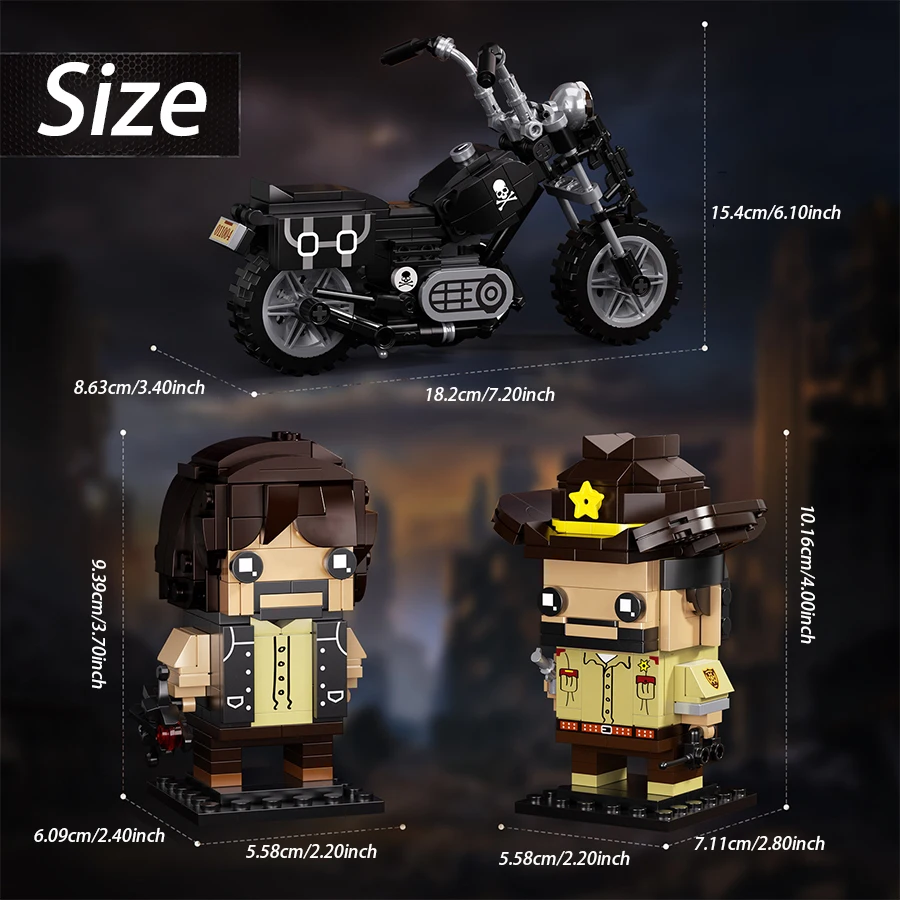 NEW 3in1 Walkinged Deads Building Block Set with Rick & Da BrickBeadz Model Classic Figures Toys Children Christmas Gifts