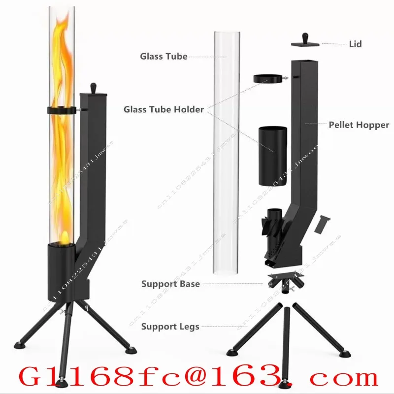 Vertical Wood Burning Stove, Courtyard Heating Stove, Outdoor Camping, Winter Pellet Stove