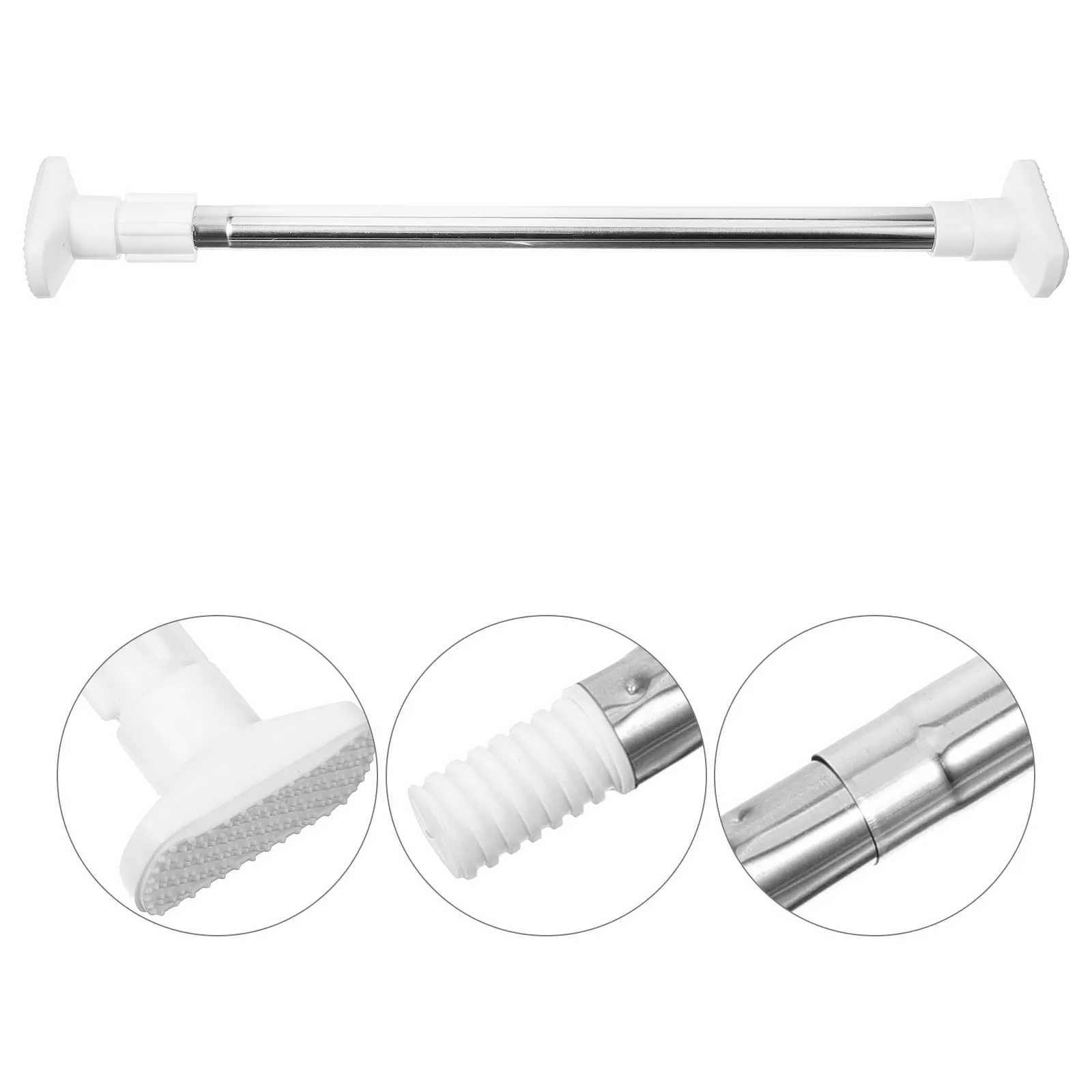 

Shower Curtain Rod Telescoping No Punching Stainless Steel ABS Waterproof Strong Base Clothes Drying Home Bathrooms